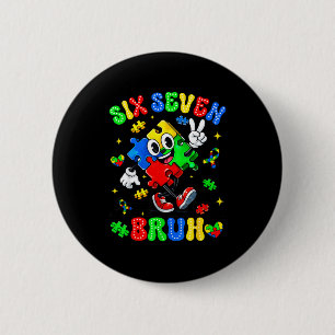 Autismus-Bewusstsein 67 sechs sieben bruh Puzzle J Button