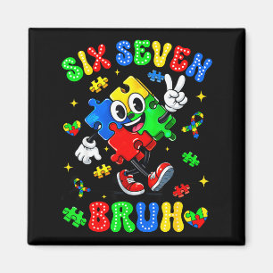 Autismus-Bewusstsein 67 sechs sieben bruh Puzzle J Magnet