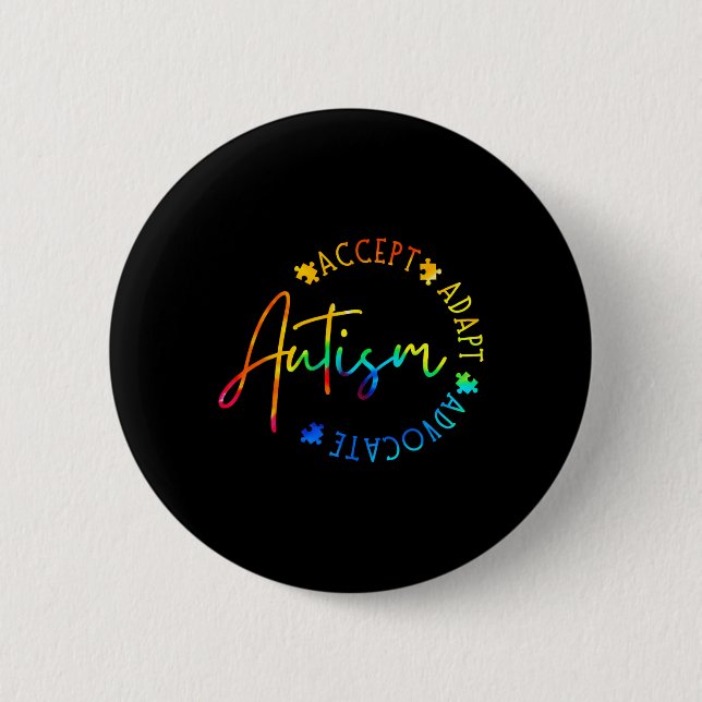 Autismus Bewusstsein Akzeptanz Adapt Advocate Auti Button (Vorderseite)