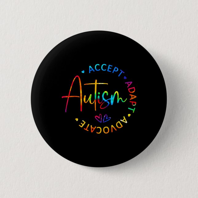 Autismus Bewusstsein Akzeptanz Adapt Advocate Auti Button (Vorderseite)