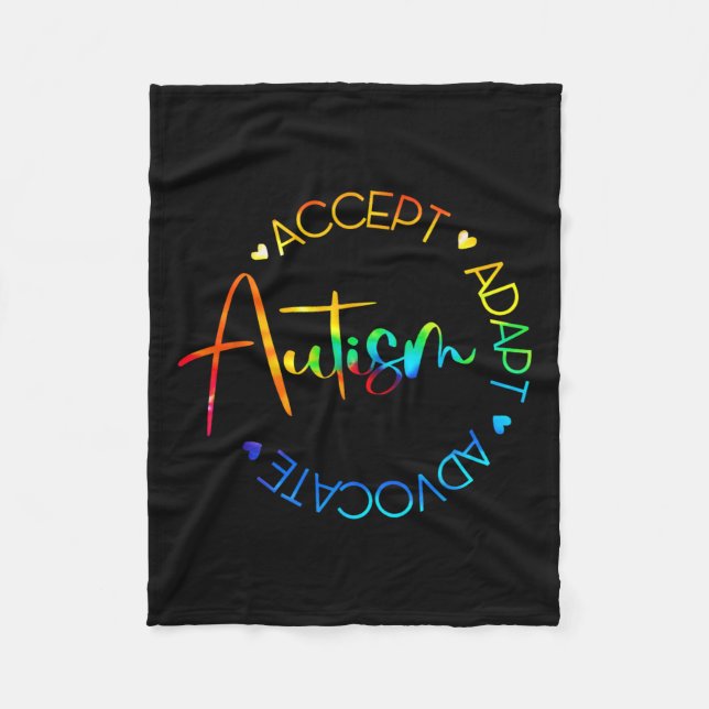 Autismus Bewusstsein Akzeptanz Adapt Advocate Auti Fleecedecke (Vorderseite)