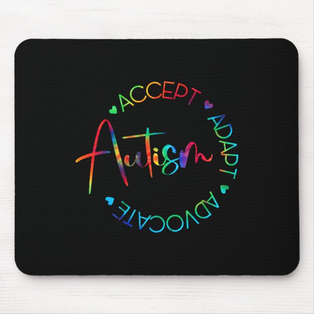 Autismus Bewusstsein Akzeptanz Adapt Advocate Auti Mousepad (Vorne)