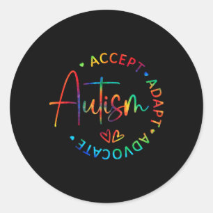 Autismus Bewusstsein Akzeptanz Adapt Advocate Auti Runder Aufkleber