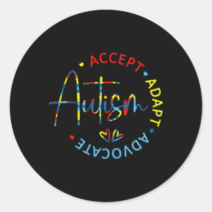 Autismus Bewusstsein Akzeptanz Adapt Advocate Auti Runder Aufkleber