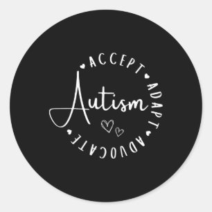 Autismus Bewusstsein Akzeptanz Adaption Advocate v Runder Aufkleber