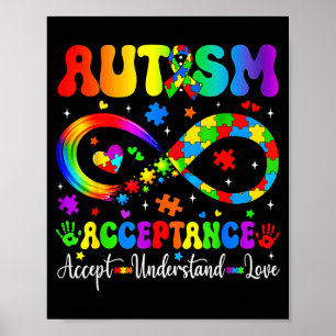 Autismus-Bewusstsein-Akzeptanz-Shirt-Unendlichkeit Poster