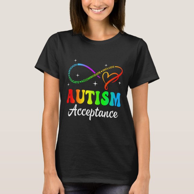 Autismus Bewusstsein Akzeptanz Unendlichkeit Symbo T-Shirt (Vorderseite)
