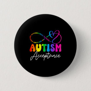 Autismus-Bewusstsein-Akzeptanz-Unendlichkeitssymbo Button