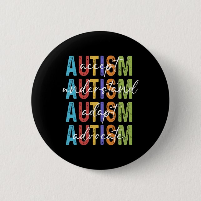 Autismus Bewusstsein Akzeptanz verstehen Adapt Adv Button (Vorderseite)