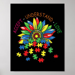 Autismus Bewusstsein Akzeptanz verstehen Liebe von Poster