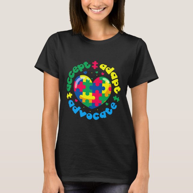 Autismus Bewusstsein Akzeptieren Advocate T-Shirt (Vorderseite)