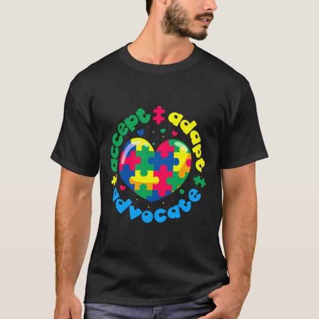 Autismus Bewusstsein Akzeptieren Advocate T-Shirt (Vorderseite)