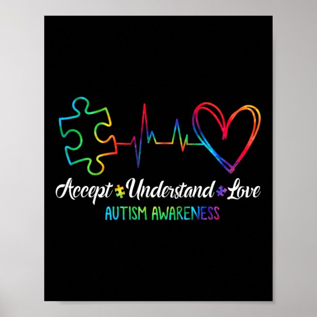 Autismus Bewusstsein akzeptieren Liebe Autismus Ma Poster (Vorne)