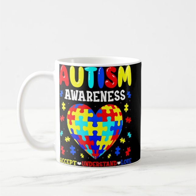Autismus Bewusstsein akzeptieren Liebe Autismus Pu Kaffeetasse (Links)