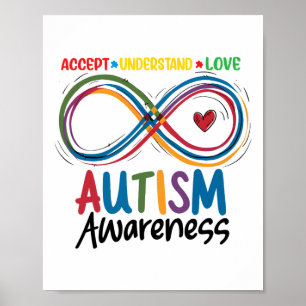Autismus Bewusstsein akzeptieren Liebe Autismus ve Poster