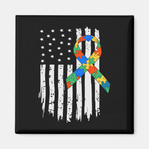 Autismus Bewusstsein Amerikanisches Flag Puzzle Au Magnet