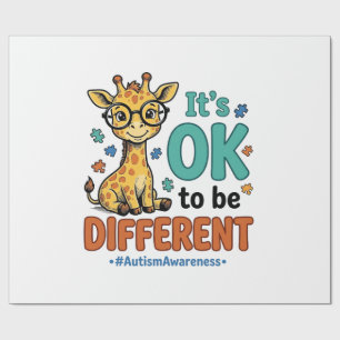 Autismus-Bewusstsein Anders Giraffe Vintage-Shirt_ Geschenkpapier