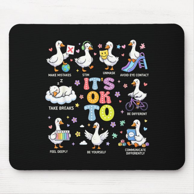 Autismus-Bewusstsein Anders Sein Ist Okay Dummer G Mousepad (Vorne)