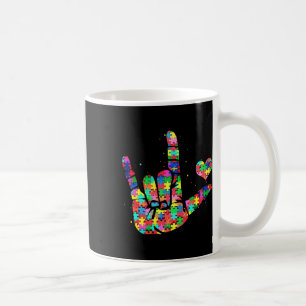 Autismus-Bewusstsein Asl Liebe Gebärdensprache Puz Kaffeetasse