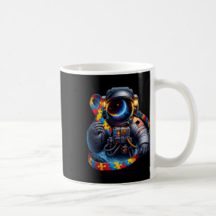 Autismus Bewusstsein Astronautin Gelbblauer Hunder Kaffeetasse