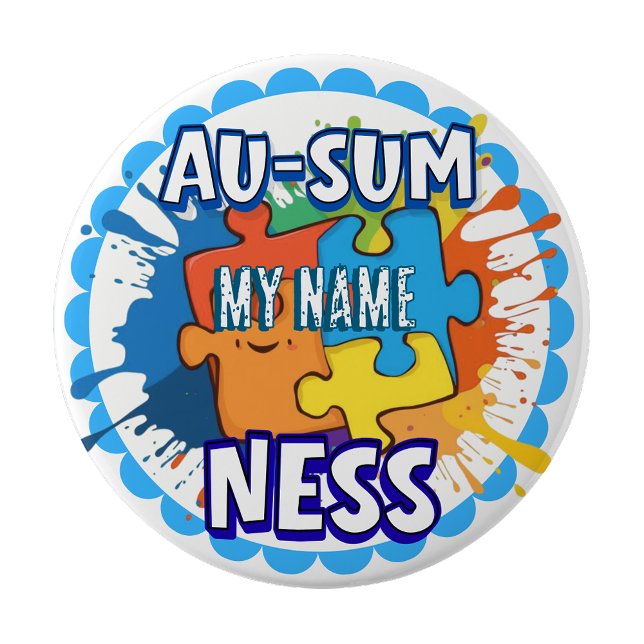 Autismus-Bewusstsein Ausomeness-Anstecknadel Button (Autism Awareness Ausomeness pin badge)