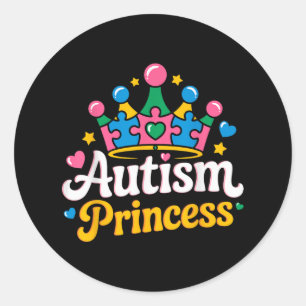 Autismus Bewusstsein Autismus Prinzessin Autistic  Runder Aufkleber