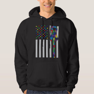 Autismus-Bewusstsein Autismus-Schleife US-Flagge U Hoodie