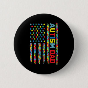 Autismus Bewusstsein Autismus Vater Amerika Flagge Button