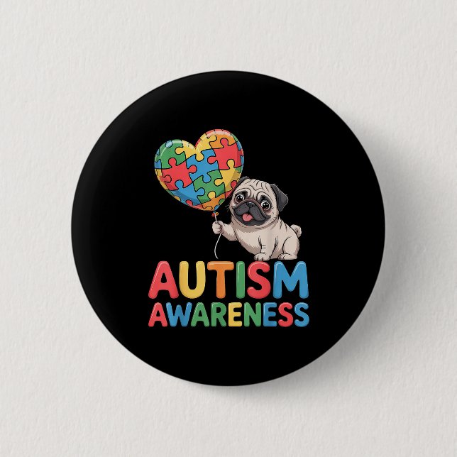 Autismus-Bewusstsein autistisch  Button (Vorderseite)