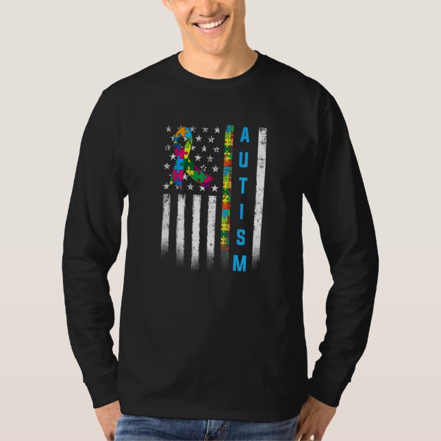 Autismus-Bewusstsein Autistisch erschütterte ameri T-Shirt (Vorderseite)