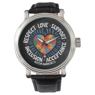 Autismus-Bewusstsein Autistische Achtung Liebe Unt Armbanduhr