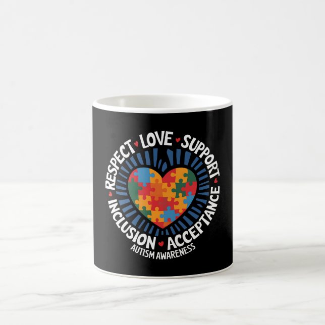 Autismus Bewusstsein Autistische Achtung Liebe Unt Kaffeetasse (Mittel)