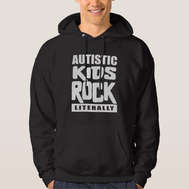 Autismus Bewusstsein Autistische Kinder Rock buchs Hoodie (Vorderseite)