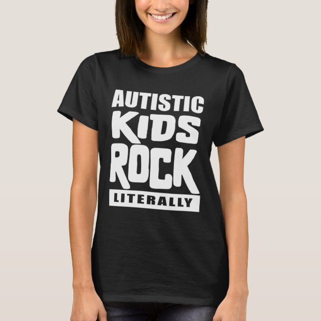 Autismus Bewusstsein Autistische Kinder Rock buchs T-Shirt (Vorderseite)
