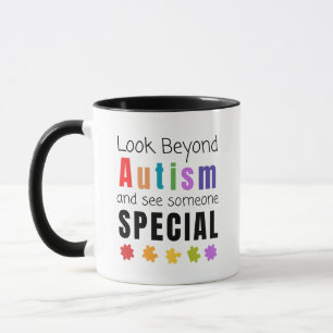 Autismus-Bewusstsein Autistische Menschen Sehen Da Tasse