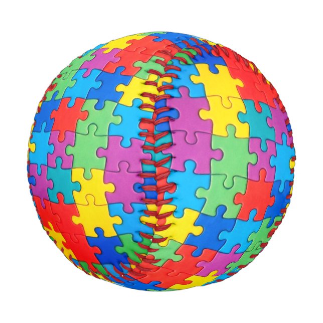 Autismus-Bewusstsein Baseball (Schrägansicht)