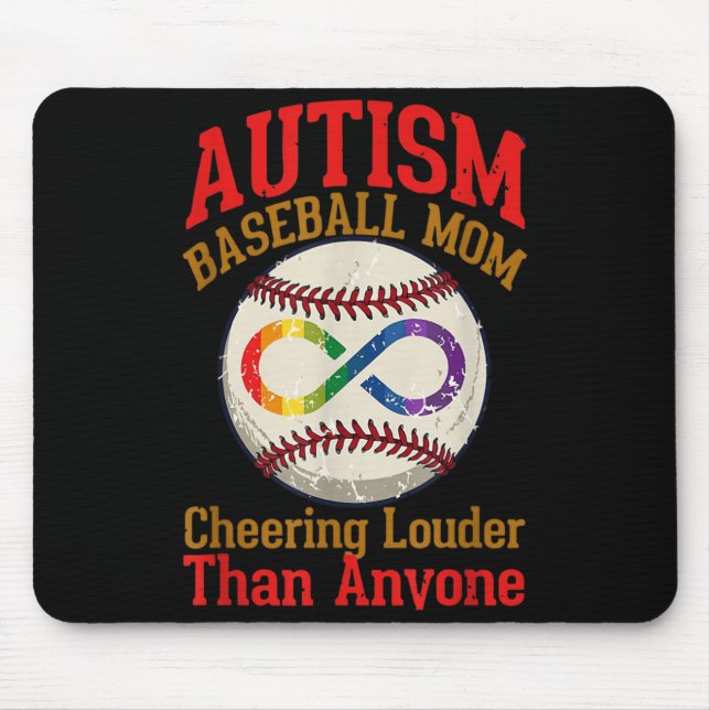 Autismus-Bewusstsein Baseball-Mama Cheering Mama M Mousepad (Vorne)