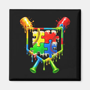 Autismus-Bewusstsein bei Kindern Baseball Eis Drip Magnet
