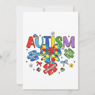 Autismus Bewusstsein Bow Coquette Puzzle Piece Neu Einladung