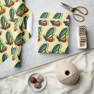 Autismus-Bewusstsein Bunte Butterfly Neurodiversit Geschenkpapier