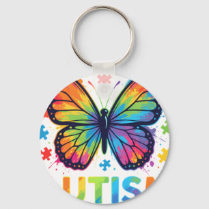 Autismus-Bewusstsein Bunter Schmetterling Puzzle S Schlüsselanhänger