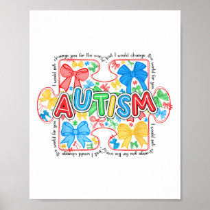 Autismus Bewusstsein Coquette Bow Frauen Mädchen K Poster