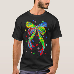 Autismus-Bewusstsein Coquette-Bow-Puzzle-Band T-Shirt