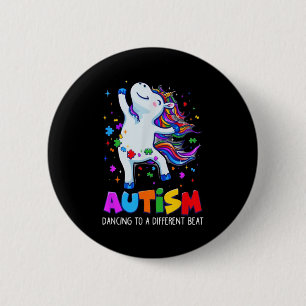 Autismus-Bewusstsein Dabbing Einhorn Puzzle Teil K Button