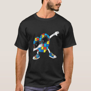 Autismus-Bewusstsein Dabbing Herz Sonnenbrille Puz T-Shirt