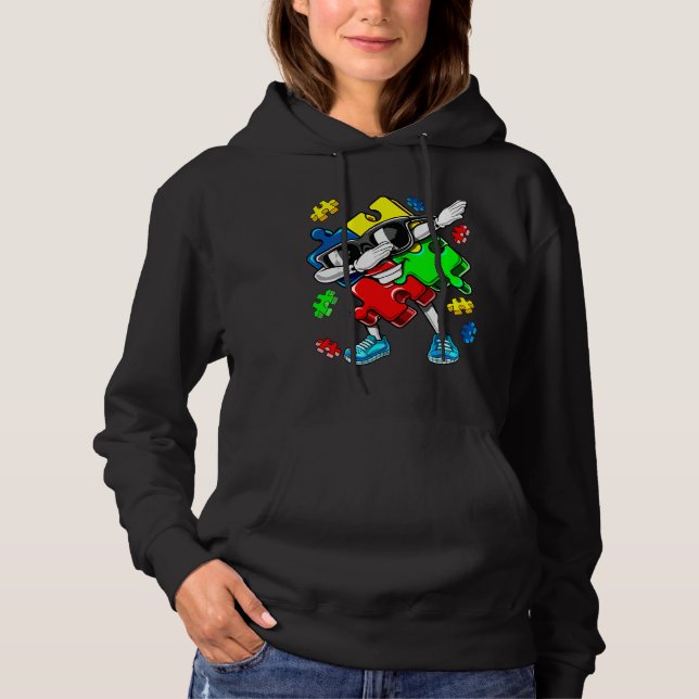 Autismus Bewusstsein Dabbing Puzzle Piece Kinder J Hoodie (Vorderseite)