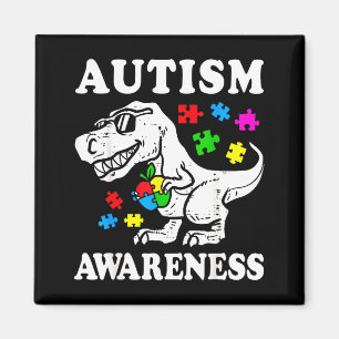 Autismus-Bewusstsein Dino T-Rex Dinosaurier-Puzzle Magnet