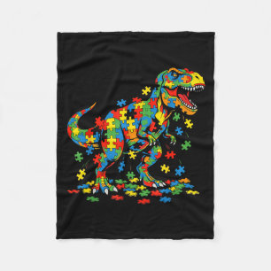 Autismus-Bewusstsein Dinosaurier farbenfrohes Puzz Fleecedecke