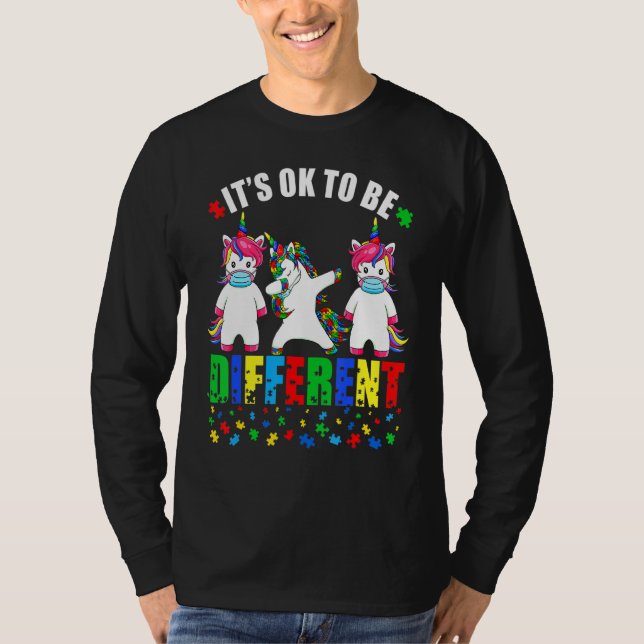 Autismus Bewusstsein Einhorn Gesichtsmaske Es ist  T-Shirt (Vorderseite)