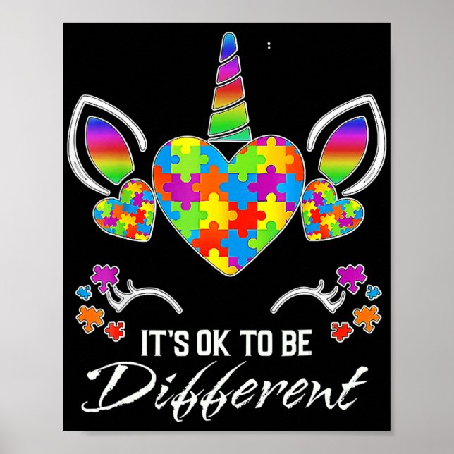 Autismus Bewusstsein Einhorn Maske Es ist gut, zu  Poster (Vorne)